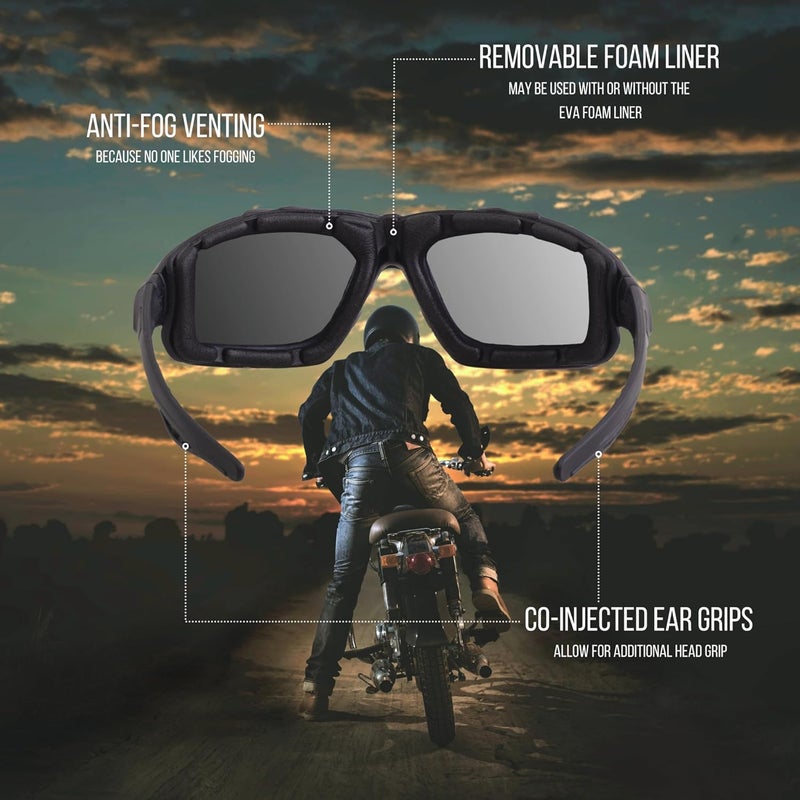 WYND Blocker Calvert Motorcycle Riding Glasses Extreme Sports Wrap Dry Eye Sunglasses (Model 338) - Image 2
